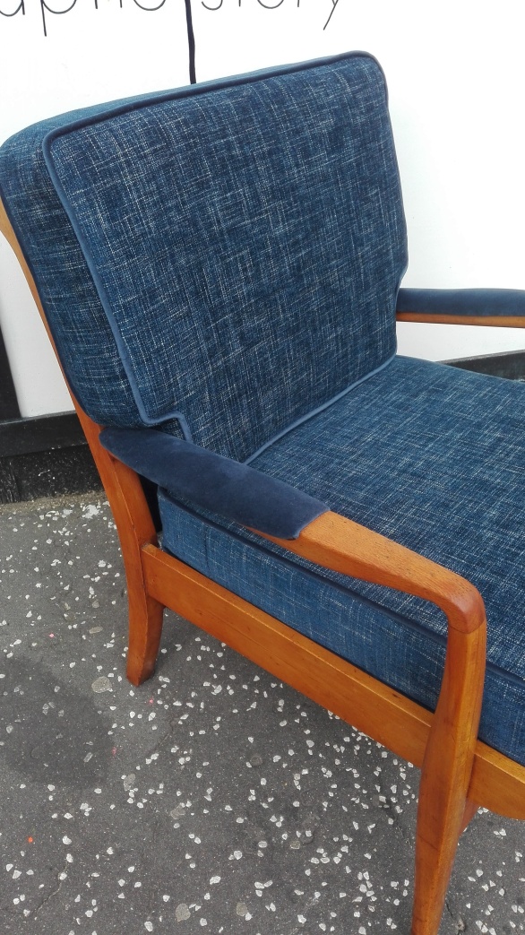 re-upholstered Cintique chair